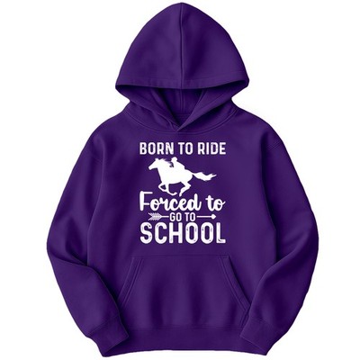 Born To Ride Forced To Go To School Reiten Hobbys Kinder Hoodie Spaß Grafik