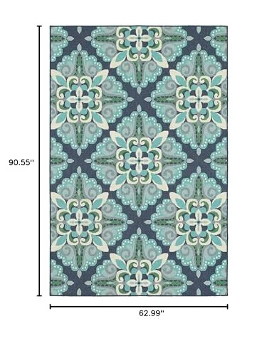 Oriental Weavers Meridian Area Rug 5ftx8ft BluebyGreen - Picture 2 of 3
