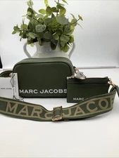 NWT Marc Jacobs Camera Bag & Webbing Strap & Matching Card Holder Bronze Green