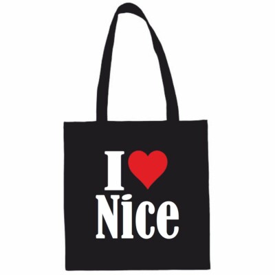Tasche Beutel Baumwolltasche I Love Nice Geschenk Geburtstag Valentinstag Weihna