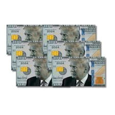 $100 Trump 2024 - Credit Card Skin Cover Decal Sticker (SMALL CHIP) - 6PK