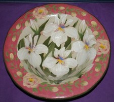 Lesal Ceramics 12" Floral Bowl Lisa Lindberg Van Nortwick Signed Handcrafted
