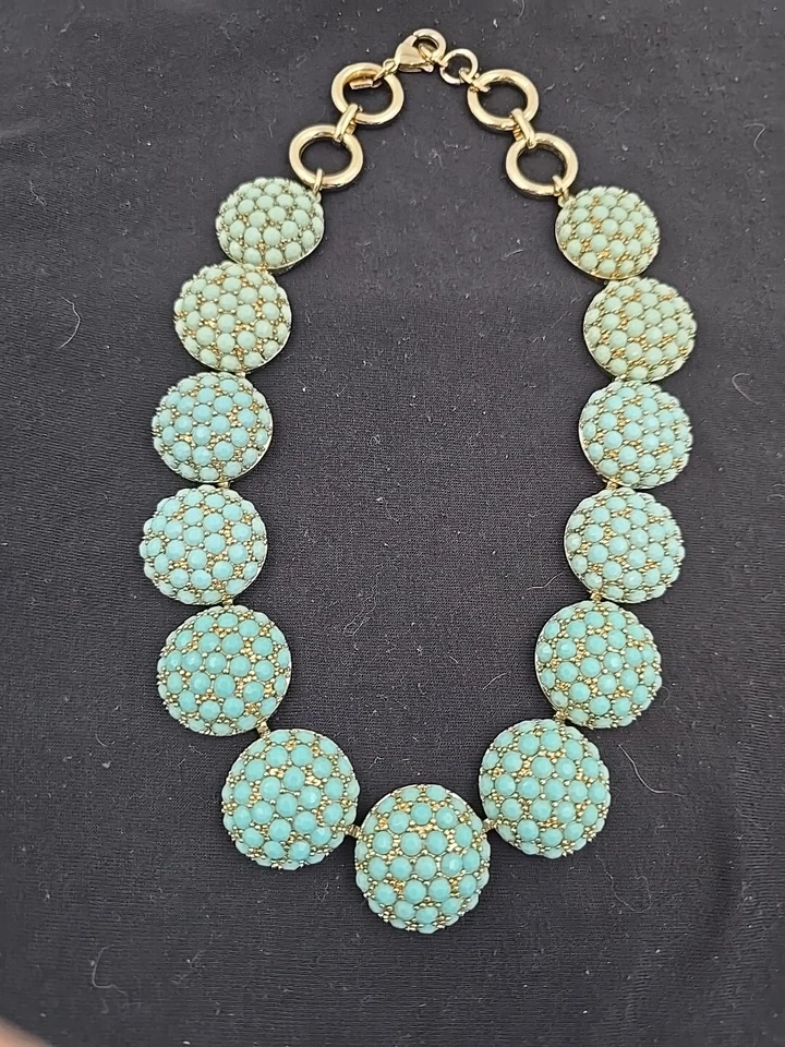 Collar Banana Republic BR Azul Turquesa Diseño Ombre Tono Dorado Foto 2 de 4