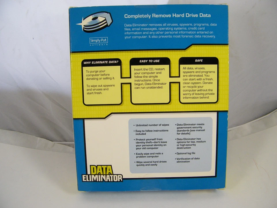 SIMPLY PUT ~ HARD DRIVE DATA ELIMINATOR ~ SEALED - Image 2 of 3