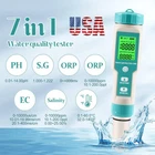 7 in 1 Digital LCD PH/TDS/EC/ORP/TEMP/SG/Salinity Water Quality Tester Meter Pen