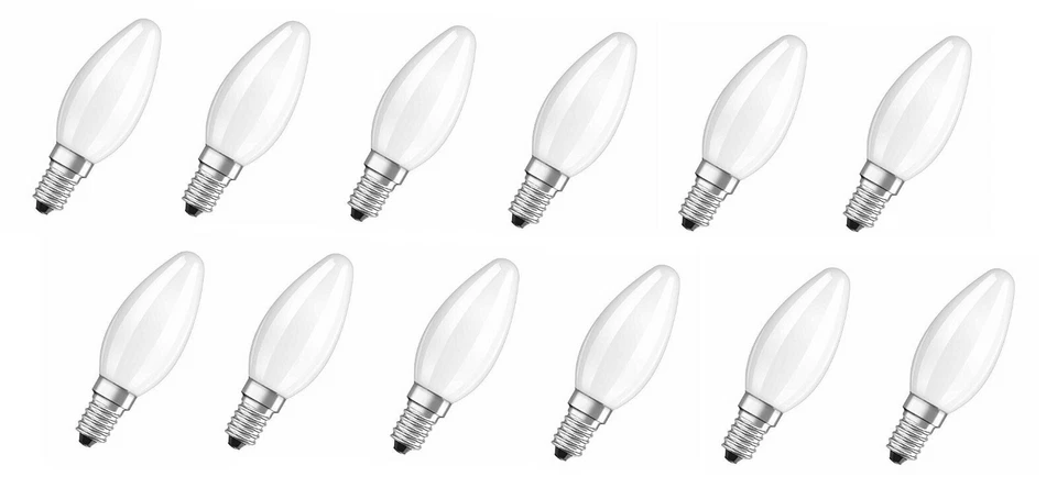 12x OSRAM LED Star B40 Kerze matt E14 4W=40W warmweiß EEK:F (Spektrum A-G)