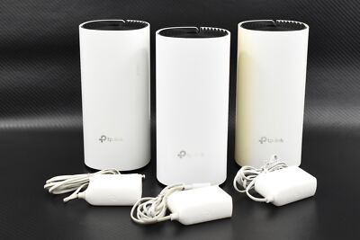 Three (3) TP-Link Network Deco M4R AC1200 Whole Home Mesh Wi-Fi System