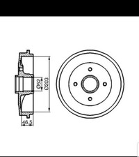 2x BOSCH Brake Drum 0 986 477 124 Rear FOR Saxo 106 206 Van Genuine Top German Q