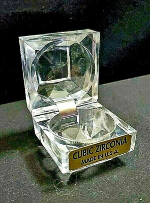 Cubic Zirconia  Acrylic  Jewel  Hinged  Gift Box  2'' W x 2'' L x 2'' T  Pre-Owned
