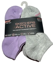 Skechers Active Low Cut Socks Womens 6-9.5 Cushoned Arch Support 6 Pair Comfort