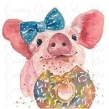 Sublimation Transfer Pig Doughnut Ready To Press Heat Transfer