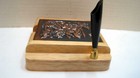VTG Memo Pad & Pen Holder Hand-Crafted Copper Cover on Rubber Wood Malaysia, NEW — photo 6