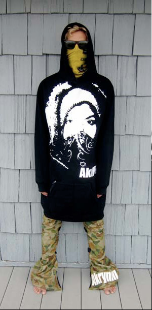 Akrynm Tall "Alive" Hoodie Black - XLT Ski / Snowboard Hoodie