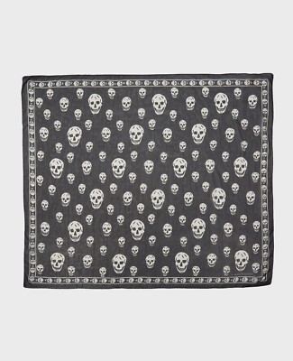 Alexander McQueen Men's Skull-Print Silk Scarf