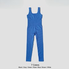 Women's Tracksuits Yoga Sets Seamless Jumpsuits Ribbed One Piece Fitness Rompers