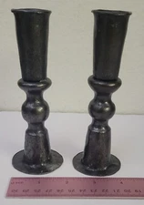 Hand Forged Metal Primative Candle Holders Candlesticks