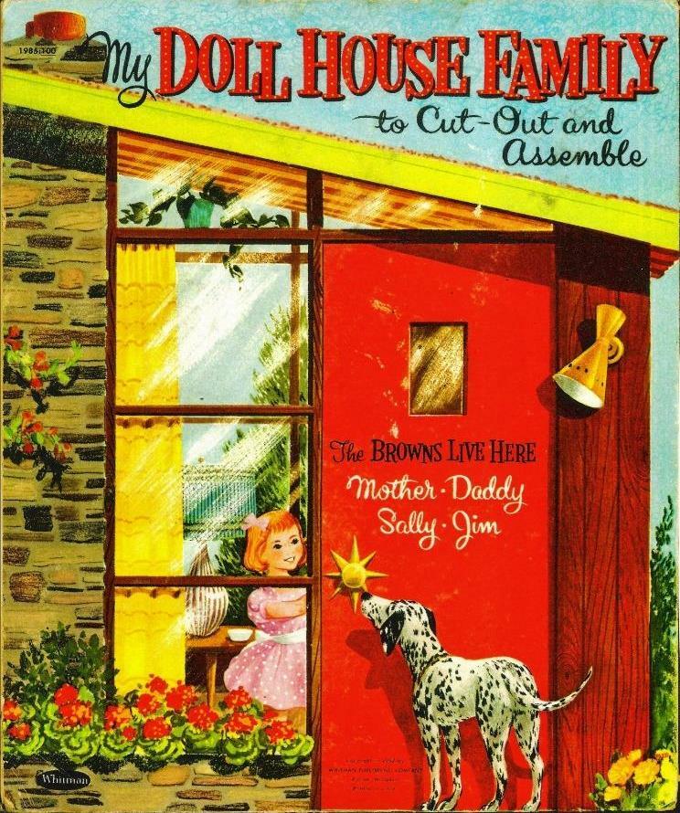 UNCUT MY DOLL HOUSE FAMILY PAPER DOLLS COMPLETE '57 ENTIRE HOUSE~24 PIX~#1 REPRO