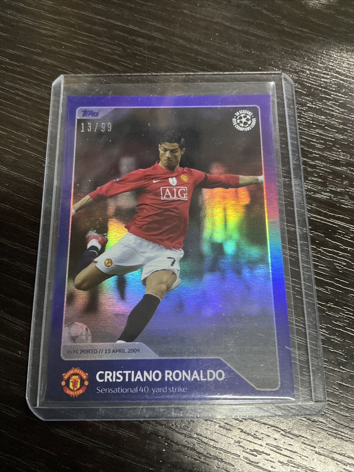 2022 Topps UEFA Champions Cristiano Ronaldo 30 Seasons Celebration #3 /99  Holo