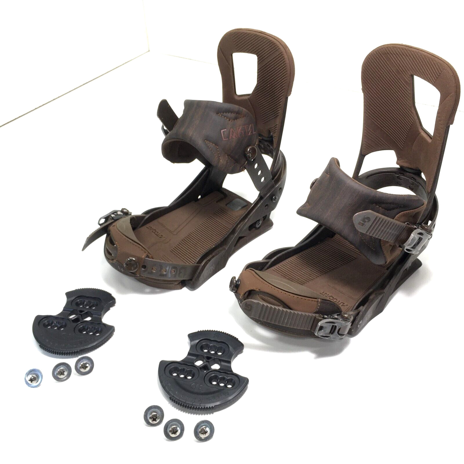 Fijaciones Burton Cartel Re-Flex 2015 marrón madera grano talla S con herrajes