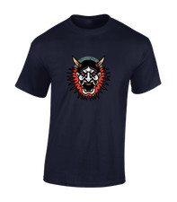 White Oni Mens Demon Devil Mask Design Japanese Unisex T-Shirt