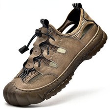 Summer Men's Casual Shoes Non-slip Sandals Outdoor Breathable Leather Slippers