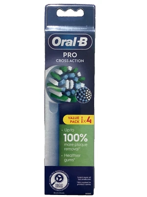 ORAL-B ORAL B PRO CROSS ACTION WHITE TOOTHBRUSH HEADS X 4 UK SELLER ORIGINAL