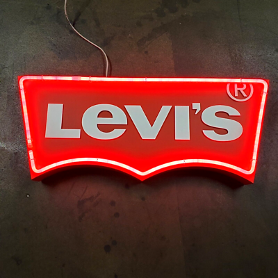 Levi's Denim Jeans LED Neon Light-Up Advertising Sign 48x19