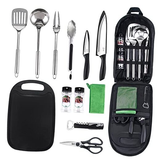 Camping Cookware, Camp Kitchen, Camp Cookware, Camping Utensils Essentials Kit
