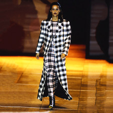 Gianni Versace Black & White Wool Houndstooth Coat Size 44 From F/w 1993/94