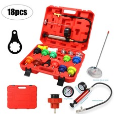 18pcs Universal Radiator Pressure Tester Kit Coolant Vacuum Type Cooling System 18pcs Universal Radiator Pressure Tester Kit Coolant Vacuum Type Cooling System