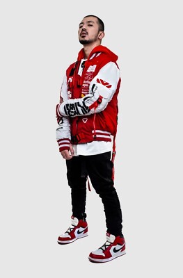 Men's Red Jacket Hoodie Varsity Mauser School Bomber Machine56 M56