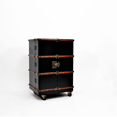 Authentic Models Polo Club Bar schwarz Whiskey Schrank Cabinet Weinregal Vintage