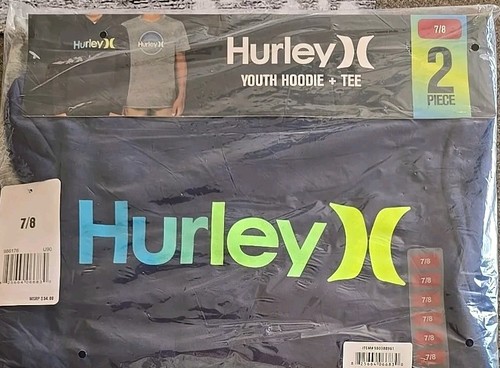 HURLEY ~ 2-Piece ~ Hoodie & Cotton Tee Set ~ MIDNIGHT NAVY ~ Size 7/8 - Picture 9 of 11