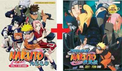 Naruto + Naruto Shippuden Series Vol.1-720 End DVD (English Dub) (Anime)