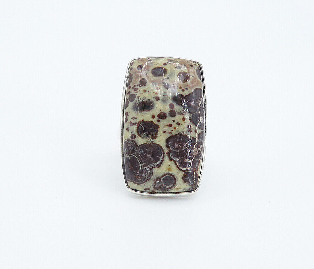 925 Sterling Silver Brown Spotted Jasper Polished Cocktail 925 Sterling Silver Brown Spotted Jasper Polished Cocktail
