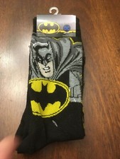 NWT Batman Socks Logo DC Comics Size 6-12 Unisex Novelty black gray