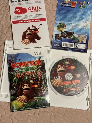 Donkey Kong Country Return Wii ha manuale completo altro 2010 Club carta classificata E - Foto 4 di 7