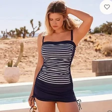 Lands' End Bandeau Tankini Swimsuit Top NWT XS