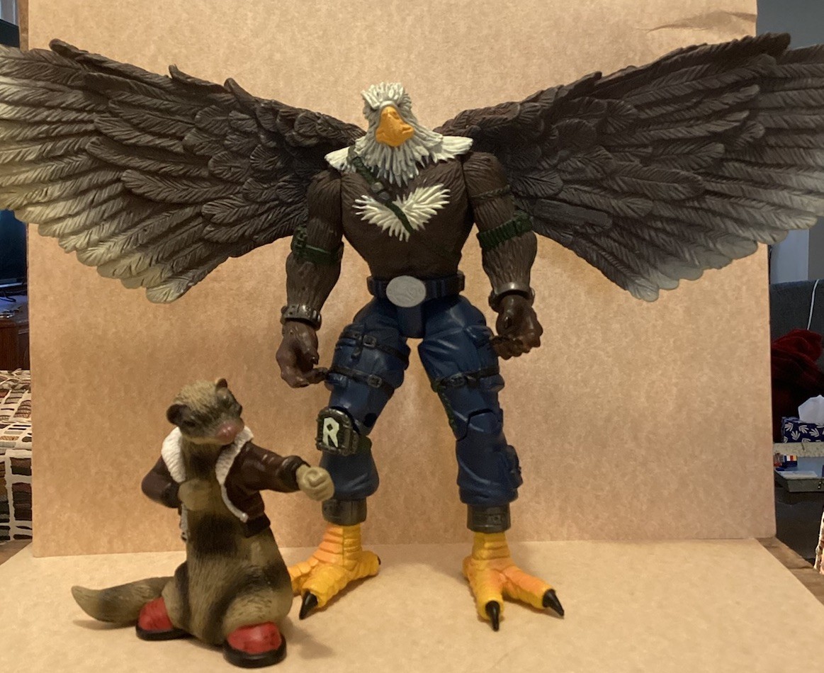 Vintage 1999 KB Toys Exclusive Razor Eagle Bird Man & Ferret