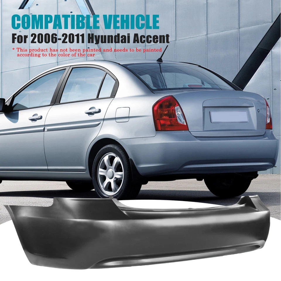 Rear Bumper For 2006-2011 Hyundai Accent Plastic 86611-1E000 - Image 3 of 4