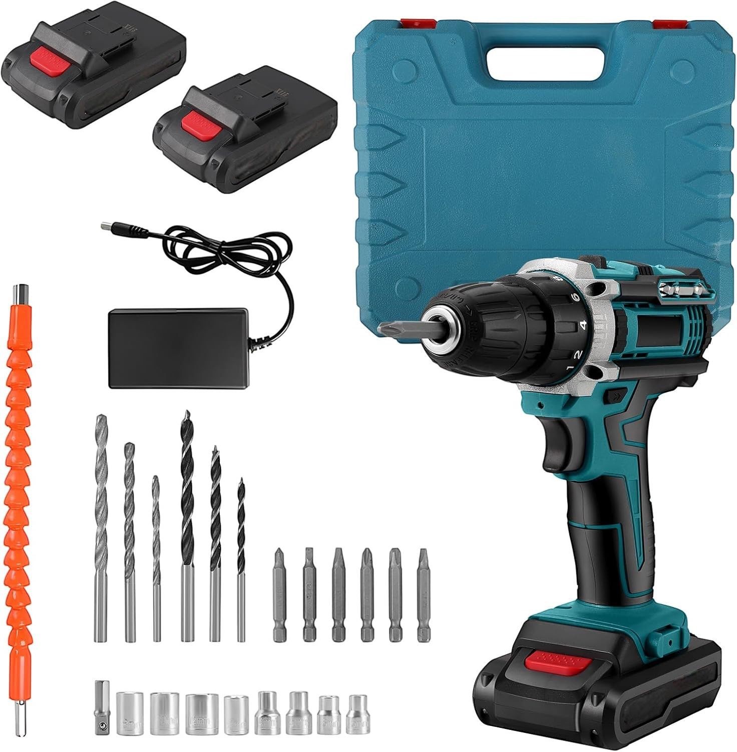 Trapano avvitatore doppia batteria a litio 36V MAX + valigetta 24 accessori LLD foto 2