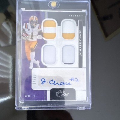 Panini 2021 Chronicles Draft Picks Ja'Marr Chase LSU Auto Quad Patch #/99