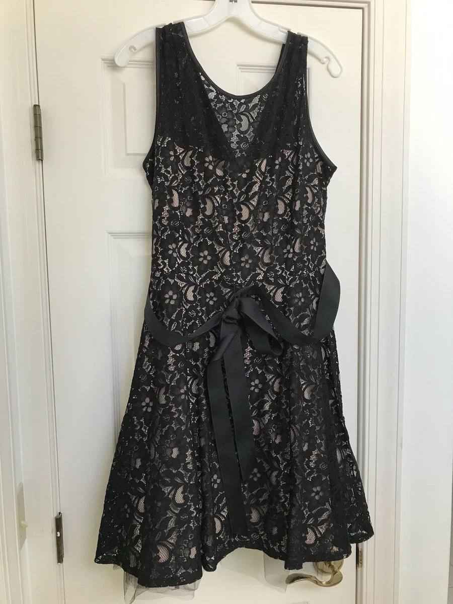 black lace dress size 20 City Chic Women's Lace Glamour Midi Dress