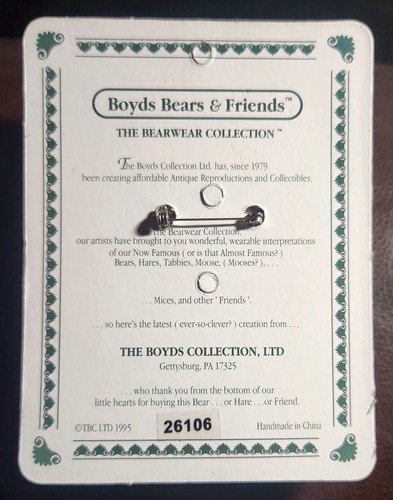 Boyd's Bears and Friends Pins x2 Born to Shop/Thanksgiving Pilgrims by Bearwear - Picture 3 of 4