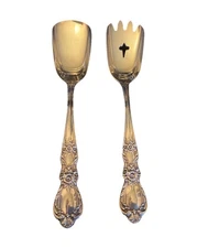 Vtg. Olive Spoons Silverplate Replacements Lot Of 2 Bon Bon 1847 Rogers Heritage