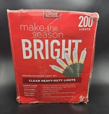 NEW VTG Living Solutions "make the season bright" 200 lights Clear heavy-duty