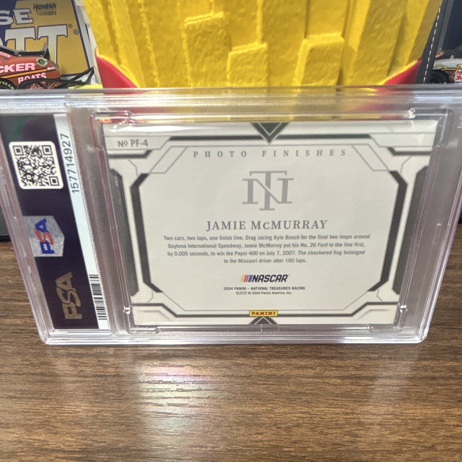 Panini 2024 National Treasures Racing Photo Finishes Holo Gold PF-4 PSA 10 /10 view 2