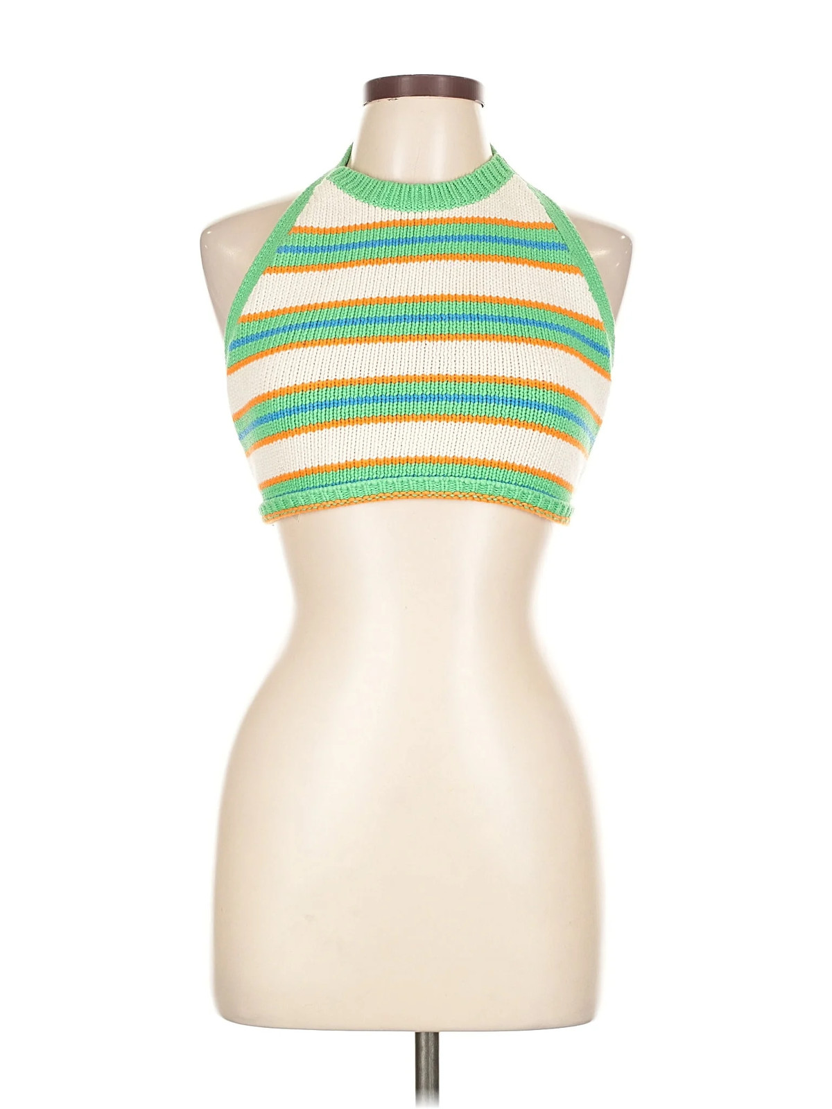 Zara Women Green Sleeveless Top M