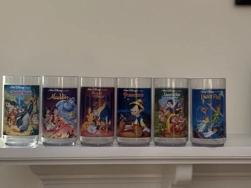 Vintage Disney Movie Collector Glass (plastic) Lot Burger King Coca-Cola 1990s