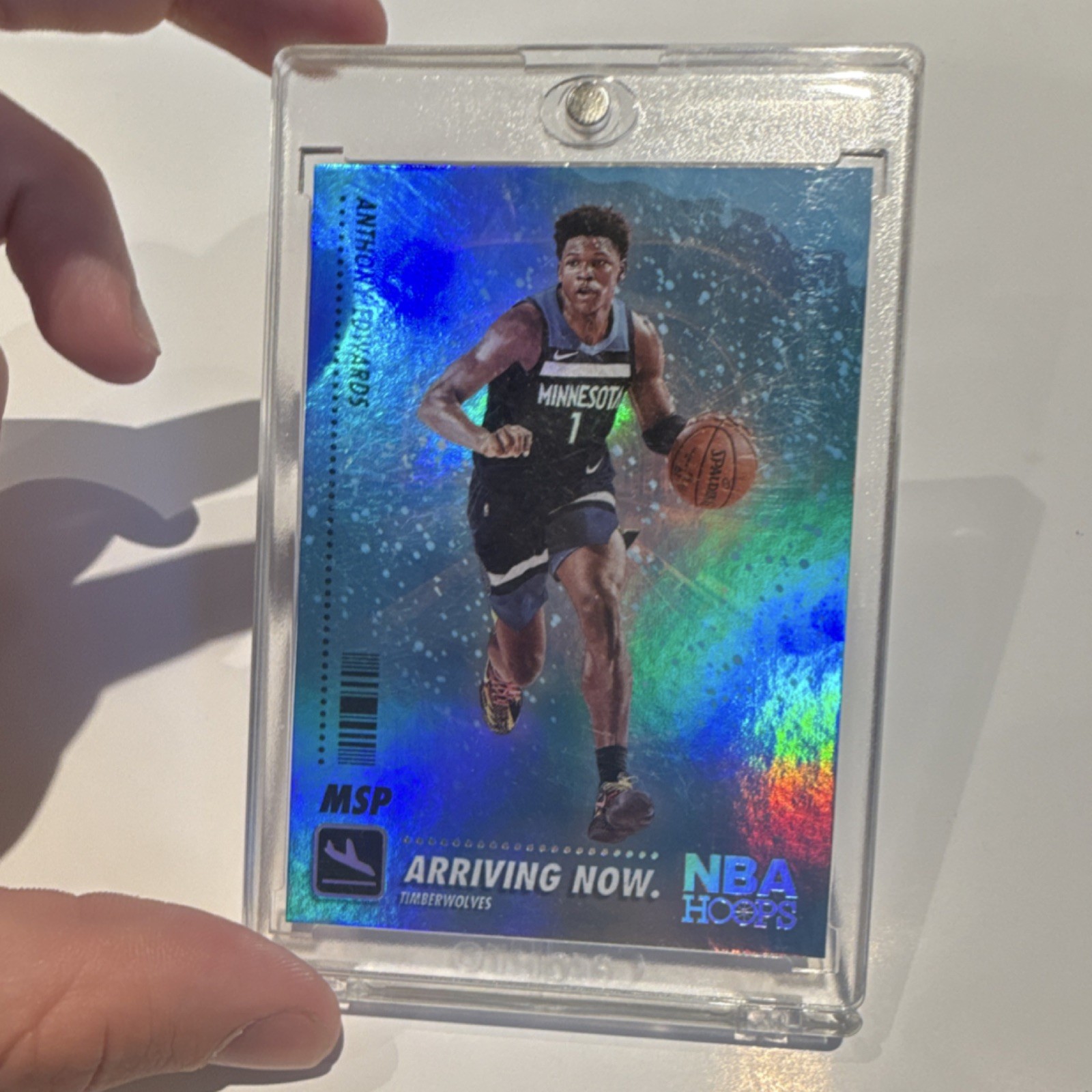 Anthony Edwards rookie Panini NBA Hoops Arriving Now Holo SS-19 t-wolves 2020-21